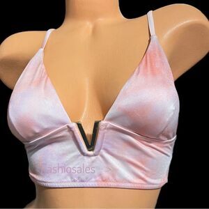 Victoria’s Secret Swim V- Hardware Sexy Padded Bralette Bikini Top Warm tie dye